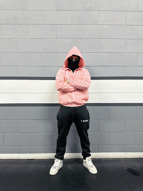 Light Pink Utility Windbreaker Jacket