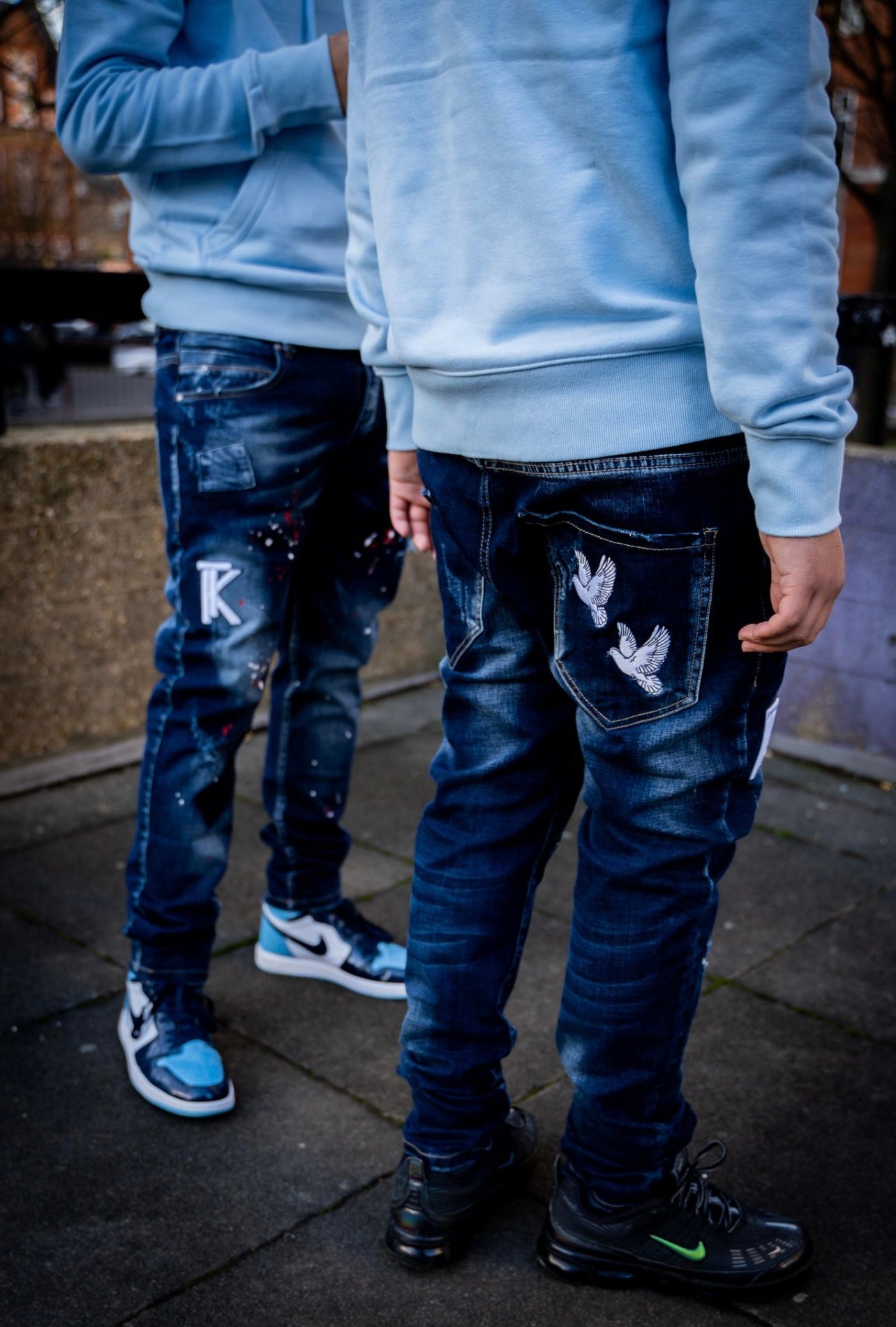 Navy splattered Jeans