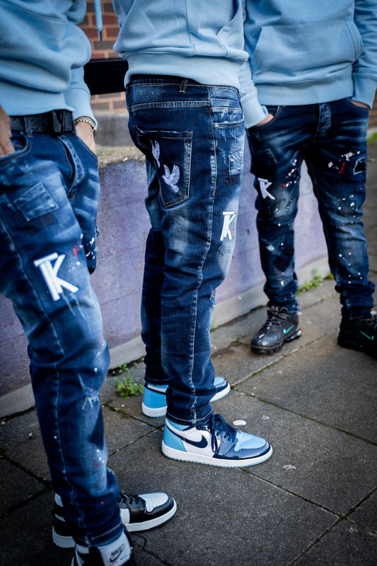 Navy splattered Jeans